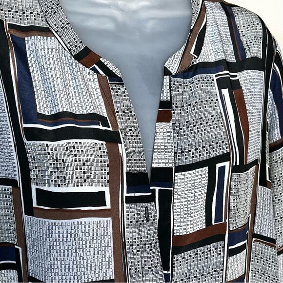 NIC + ZOE Silk & Viscose Falling Cube Tunic Blouse from Texas by Ciao Sz Medium - Picture 3 of 6